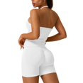 thumbnail image 5 of Soyumi Two Piece Workout Sets For Women, Tank Top seamless Halter Sports Bra Matching High Waist Booty Lifting Shorts Gym Yoga Active Wear OutfitsWhite, 5 of 5