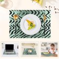 thumbnail image 5 of Wavy Black and Green Pattern Placemats Set of 6 Coffee Mats, Non Slip Backing 18x12 Inch for Home and Restaurants, 5 of 9