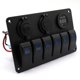 thumbnail image 5 of Panel De Interruptor Basculante Para Barco Marino De 6 Bandas, Panel De Interruptor Led Resistente Al Agua, Pantalla Digital, Puerto Usb Dual Para Coche, Camión, Barco Marino Guardurnaity VI004238-00, 5 of 7