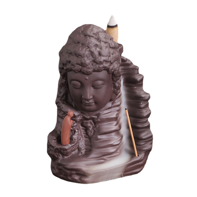 Backflow Incense Burner Zen Handmade Ceramic Incense Holder with Cones for Home Office Decoration Handicraft Aromatherapy
