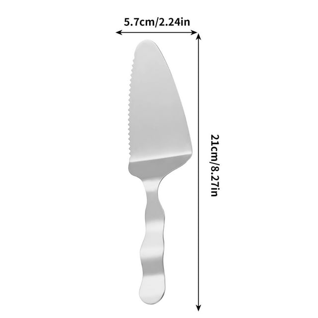 Cuchillo de Servidor de Corte de Pastel de Acero Inoxidable con Bordes Dentados, Espátula de Postre Dorado para la Boda de la Fiesta de la Pizza de la Pastelería