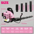 thumbnail image 6 of Leaf Blower, 52CC 2-Stroke Backpack Gas Leaf Blower, Gas Blower, Up to 550 CFM, Powerful Clearing, for Lawn Care Yard Dust Debris (Pink), 6 of 17