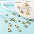 thumbnail image 4 of 3 Style Sew on Rhinestone Glass with Brass Prong Settings Garments Accessories Flat Round Rhinestone Montee Beads Crystal Golden 200pcs/bag, 4 of 5