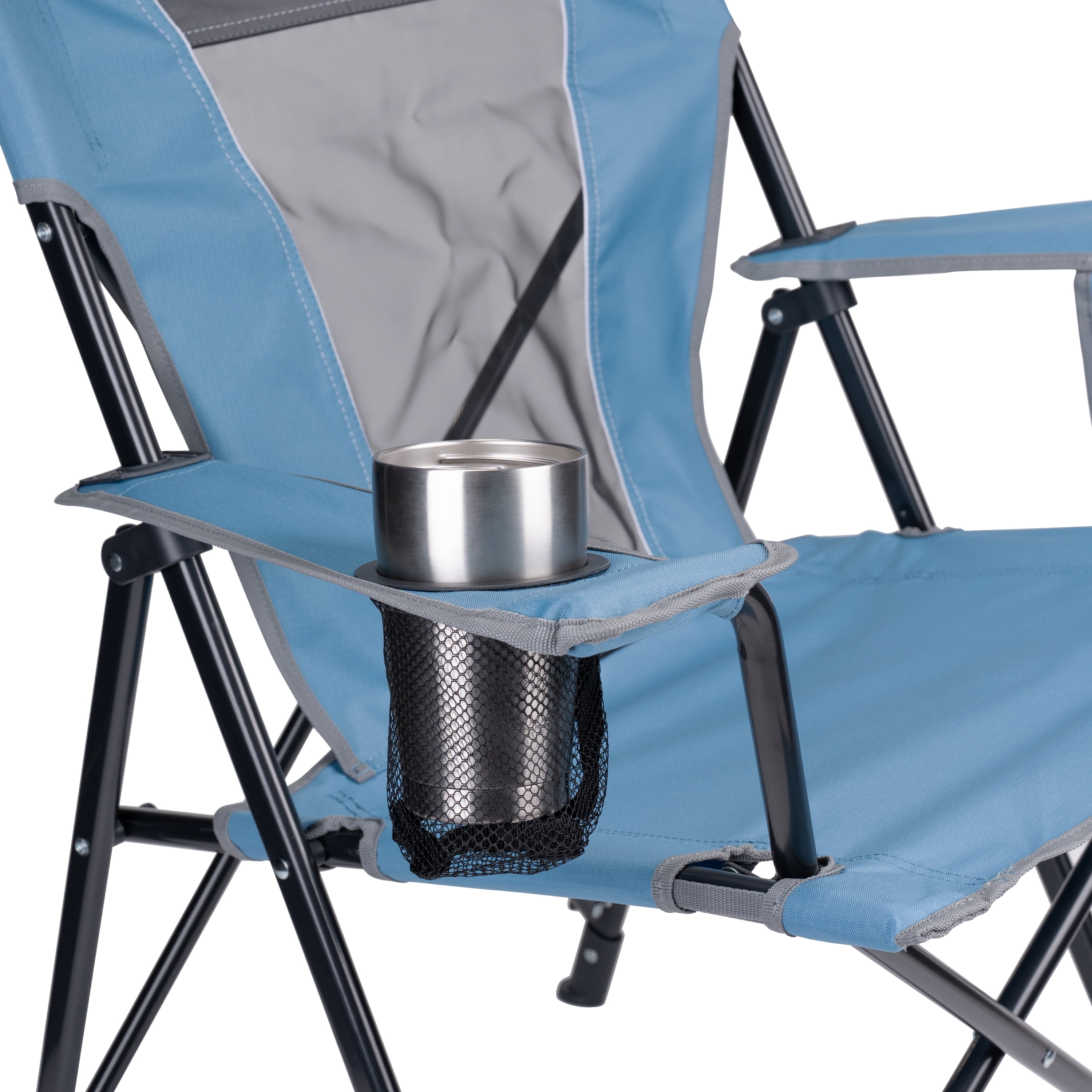 GCI Outdoor SunShade Comfort Pro Portable Folding Canopy Chair, Lichen Blue