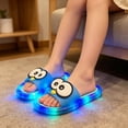thumbnail image 5 of FINALGANG Kids Open Toe Single Strap Slide Slippers With 3D Cartoon Decor Colorful Light-Up Sole For Indoor Outdoor Summer Daily Wear Blue, 5 of 6