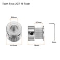 thumbnail image 2 of Uxcell 5pcs 2GT Timing Pulley 16T 6mm Bore 13mm Dia. Aluminum Timing Belt Pulley with Spanner for 6mm Width Belt, 2 of 6