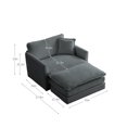 thumbnail image 5 of Newboti Furniture Modern Accent Chair with Ottoman, Living Room Club Chair Chenille Upholstered Armchair, Reading Chair for Bedroom, Gray Chenille 43401, 5 of 11