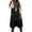 Black, variant on Women's Long Hooded Down Vest, Knee Length Sleeveless Puffer Jacket, Lightweight Quilted Vest, Slim Fit Casual Wear, Fall Winter Layer Black L