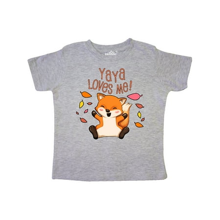

Inktastic Yaya Loves Me!- cute baby fox Gift Toddler Boy or Toddler Girl T-Shirt