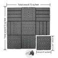 thumbnail image 3 of YYAo Patio Interlocking Deck Tiles, 12"x12" Square Composite Decking Tiles, Four Slat Plastic Outdoor Flooring Tile All Weather for Balcony Porch Backyard, (Dark Grey, Pack of 27), 3 of 6
