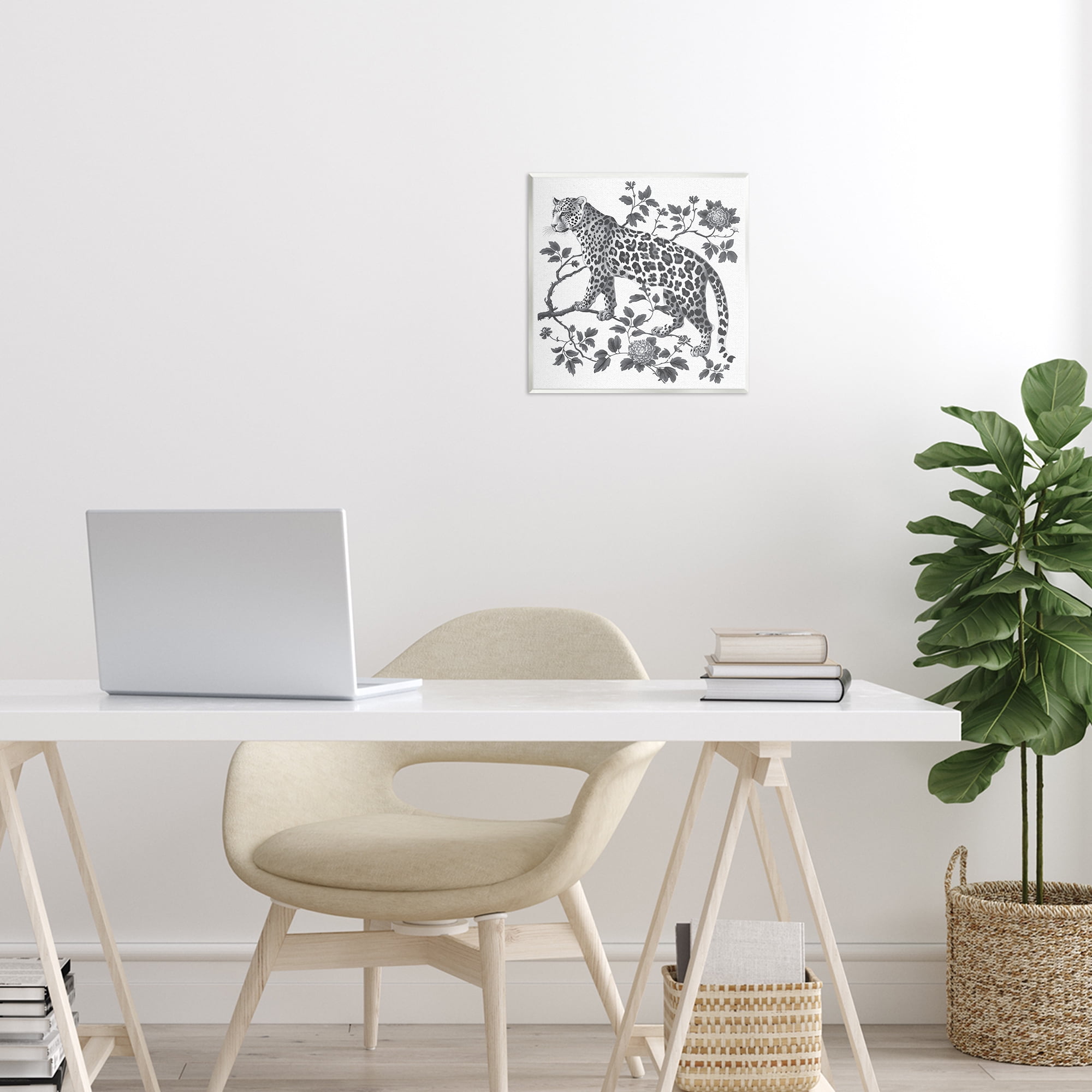 Monochrome Detail Leopard Wall Plaque Art, design by Lettered and Lined