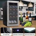 thumbnail image 6 of NutriChef Digital Electric 18 Bottle Thermoelectric Wine Chiller Cooler, Black, 6 of 8