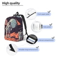 thumbnail image 3 of Bingfone Astronaut With American Flag Print Canvas College Laptop Backpack, Large Capacity Lightweight College Bookbag Casual Daypack-Medium, 3 of 5