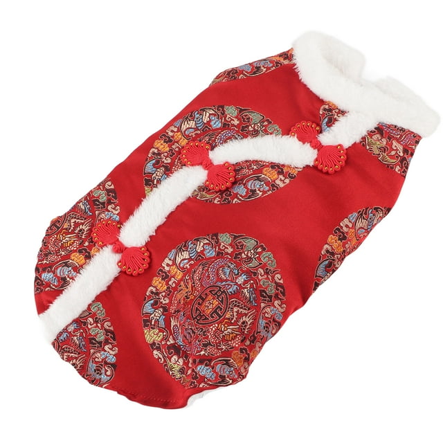 Dog Clothes, Fashion Appearance Dog Tang Suit Chinese Style Exquisite Workmanship Plush Material for Dogs for Cats L