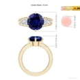 thumbnail image 5 of ANGARA Lab Grown 4.5 Ct Blue Sapphire Engagement Ring with Diamonds for Women in 14K Yellow Gold (Size-10mm) | September Birthstone, Anniversary, Jewelry Gift for Women | Lab-Grown Blue Sapphire Ring, 5 of 8
