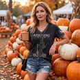 thumbnail image 5 of Halloween Shirts for Women Vintage Broom Flying Witch Shirt Short Sleeve V Neck Basic T-Shirt Casual Pullover Tops,Gray,2XL, 5 of 8