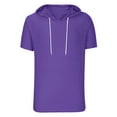 thumbnail image 5 of INSPIRE CHIC Hoodie t Shirt for Men's Hoodies Short Sleeve Athletic Workout Pullover Drawstring Hooded T-Shirts S Purple, 5 of 5