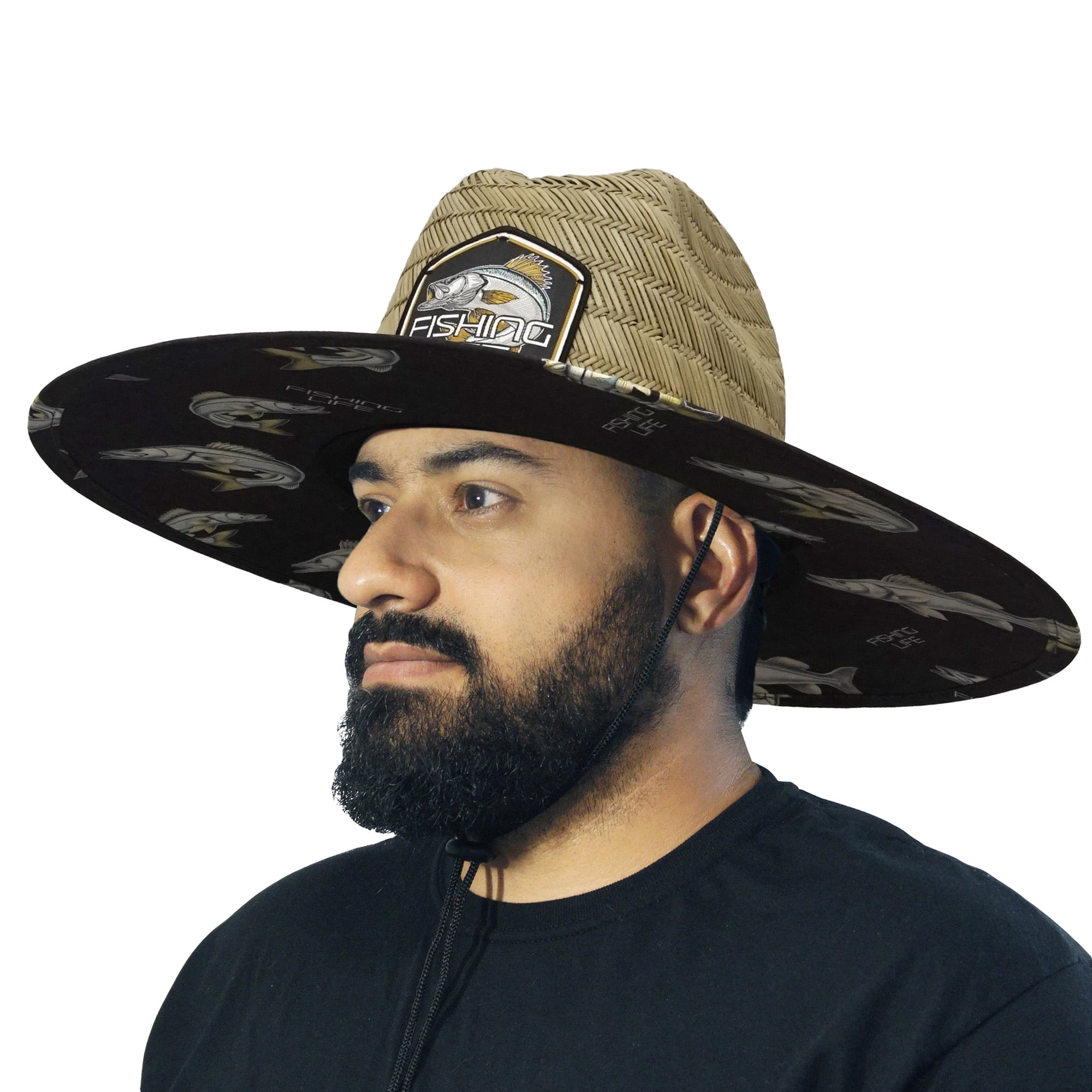Fishing Life Snook Hat Straw Lifeguard Hat - Adult Unisex