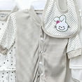 thumbnail image 4 of yocbz Unisex Newborn Clothes 8PCS Baby Boy Gifts 0-3 Months Jumpsuit+2 Tops+2 Pants+Hat+Sock Shoes+Bib Grey,0-3 Months, 4 of 4