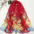 thumbnail image 1 of Nvzi Elegante bufanda cuadrada, nueva bufanda de gasa, moda de primavera, bufanda fina con estampado, decoración, chal protector solar, 1 pieza (rojo), 1 of 1