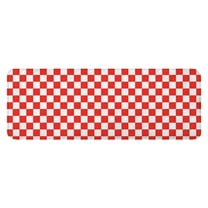 Red White Checkerboard Checkered Pattern Kitchen Rug Mat,Kitchen Runner Rugs Non Skid Washable,Decorative Kitchen Floor Mats for Kitchen,Sink,Laundry,17"x47.2"
