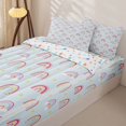 thumbnail image 2 of Manfei Kawaii Rainbow Zipper Queen Comforter Set with Fitted Sheet and 2 Pillowcases, Star Cloud Zipper Bedding Set, Blue, Stars Reversible, 4pcs, 2 of 7