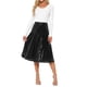 thumbnail image 2 of Falda midi de cóctel brillante y con lentejuelas de cintura alta para mujeres INSPIRE CHIC XS negra, 2 of 6