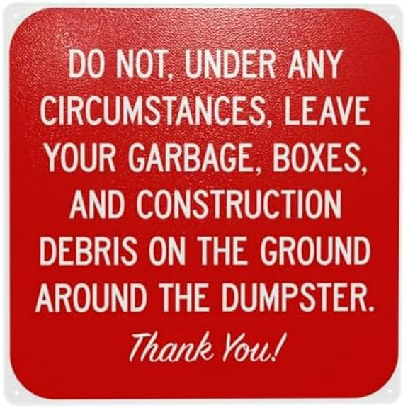 Do Not Under Any Circumstances Leave Your Garbage Boxes Warning,Prohibition Security Metal Signs for Home Busines Garage Street Wall Caution Decor 8 x 12 Inch