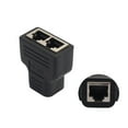 thumbnail image 1 of TIMIFIS RJ45 Splitter Adapter 1 to 2 Dual Female Port CAT 5/CAT 6 LAN Ethernet Socket Gift, 1 of 7