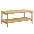thumbnail image 2 of VASAGLE 2-Tier Coffee Table for Living Room, Living Room Table Rectangular Center Table, with PVC Rattan Storage Shelf, Rounded Corners, Easy Assembly, Boho Style, Oak Beige, 2 of 6