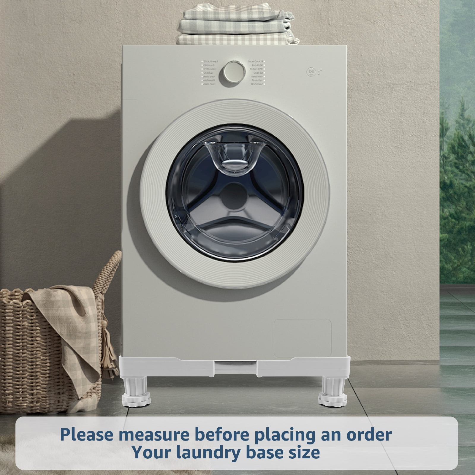 Mini Fridge Stand Adjustable Washer and Dryer Pedestal Lower Noise Washing Machine Stand with Anti Vibration Pads Heavy Duty Refrigerator Stand with 4 Strong Feet for Home Appliance