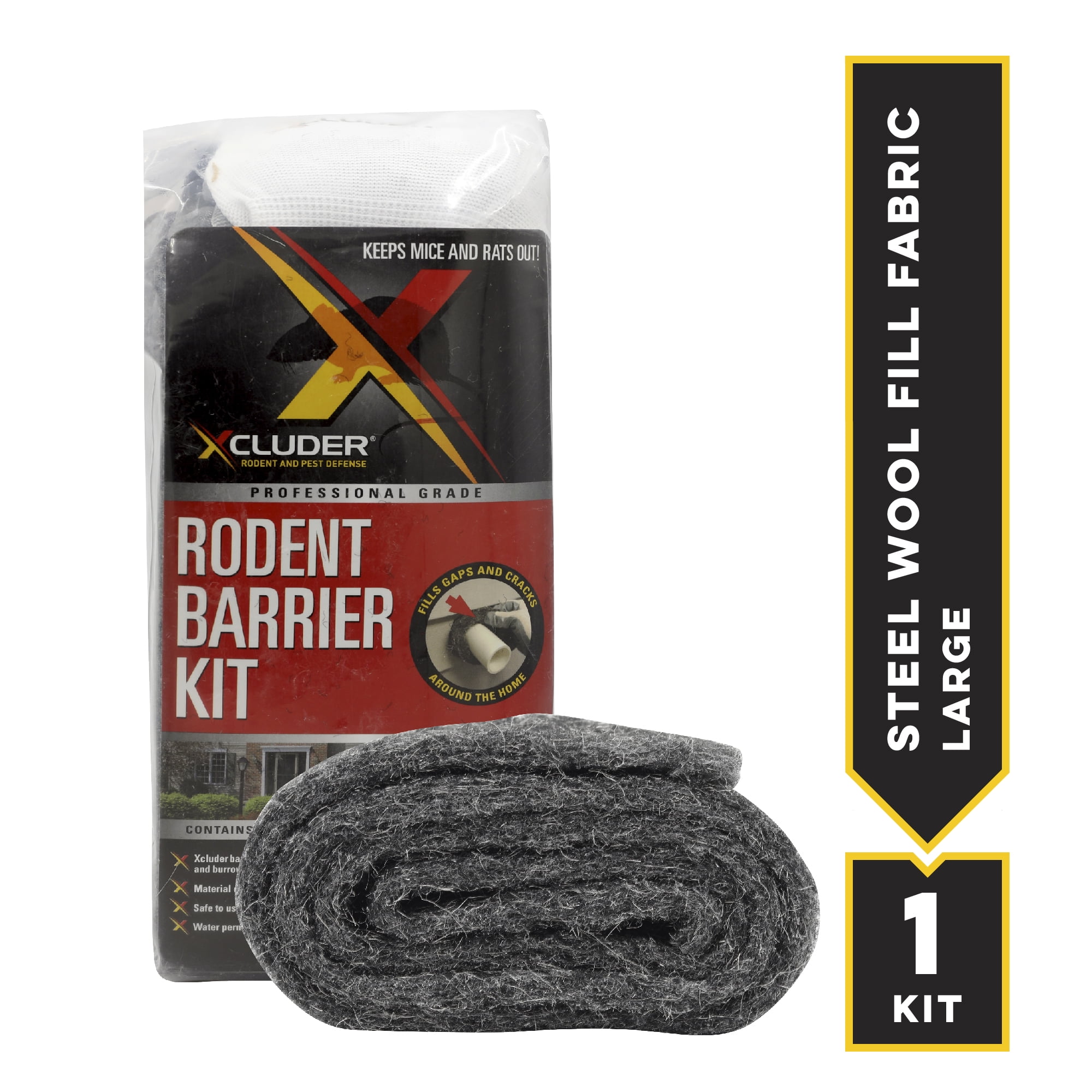 Xcluder Rodent Control Fill Fabric Large DIY Kit; Stops Rats and Mice