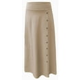 thumbnail image 6 of Women's Stretch Cotton Knit Faux Button Front Maxi A-Line Skirt, 6 of 10