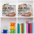 thumbnail image 6 of Foldable Storage Bins Colorful Tree Fabric Storage Baskets Collapsible Decorative Baskets Closet Organizer Bins with PU Handles for Shelves Home Closet Bedroom Living Room-1Pack Decor Gifts, 6 of 7