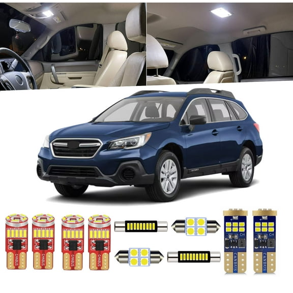 14 Piece Car Interior LED Lights Kit for Subaru Outback 2015-2019 Interior Map Dome Light License Plate Light   Install Tool