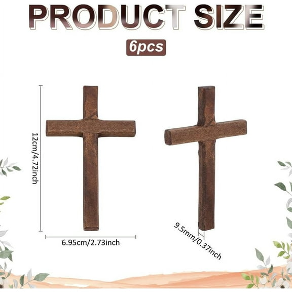 1 set 6pcs Wooden Cross Wall Decoration Hand Prayer Holding Cross Religion Coffee 120x69.5x9.5mm 6pcs/set
