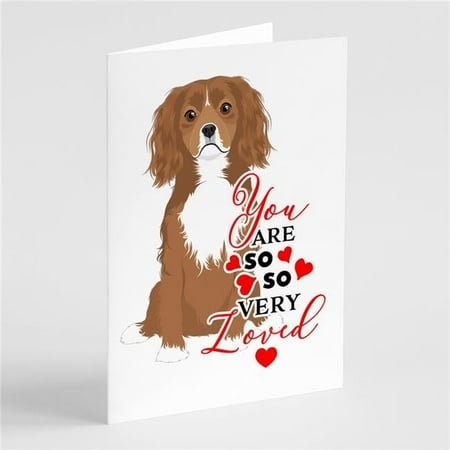 Cavalier King Charles Spaniel Ruby so Loved Greeting Cards and Envelopes Pack of 8 7 in x 5 in