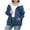 Navy 01, variant on Womens Sherpa Lined Jacket with Hood Thick Full-zip Hooded Sweatshirt Coat Pockets Warm Plus Size Winter Clothes (XL, Navy 01)