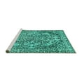 thumbnail image 2 of Ahgly Company Machine Washable Indoor Rectangle Abstract Turquoise Blue Modern Area Rugs, 4' x 6', 2 of 4