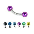thumbnail image 1 of Curved Barbell With Colored Balls, 14 Ga,3/8" (10Mm) Long,Yellow - F, 1 of 1