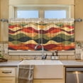 thumbnail image 2 of Yayeee Kitchen Curtains Tier Set of 2 Light Filtering 57"x24" Over Sink Window Panels, Abstract Desert Pattern, 2 of 7