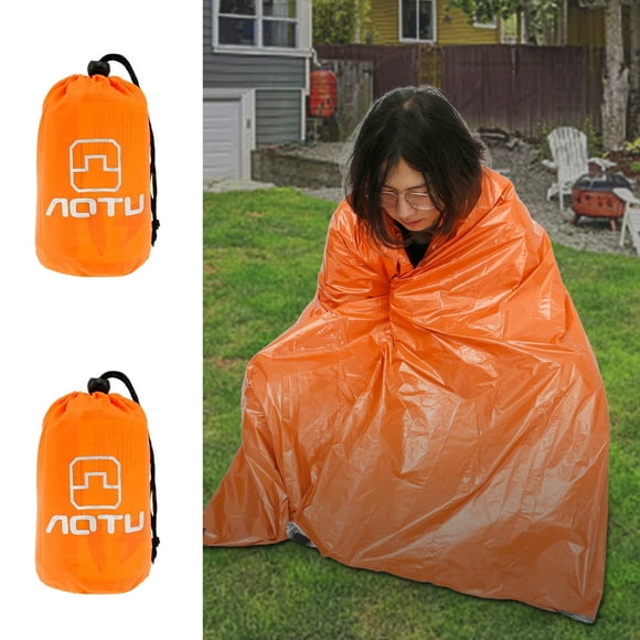 HLONK Sac de Couchage d'Urgence et de Survie, Lot de 2, 84” X 36”, Sac Bivy Thermique Imperméable pour Camping, Randonnée, Activités de Plein Air et Voyage, Durable, Léger et Compact