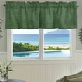 thumbnail image 3 of Dark Green Burlap Texture Farmhouse Short Window Curtain Valances, Farmhouse Vintage Green Rod Pocket Kitchen Valances for Living Room Bedroom Bathroom Cafe 42" x 18", 3 of 8