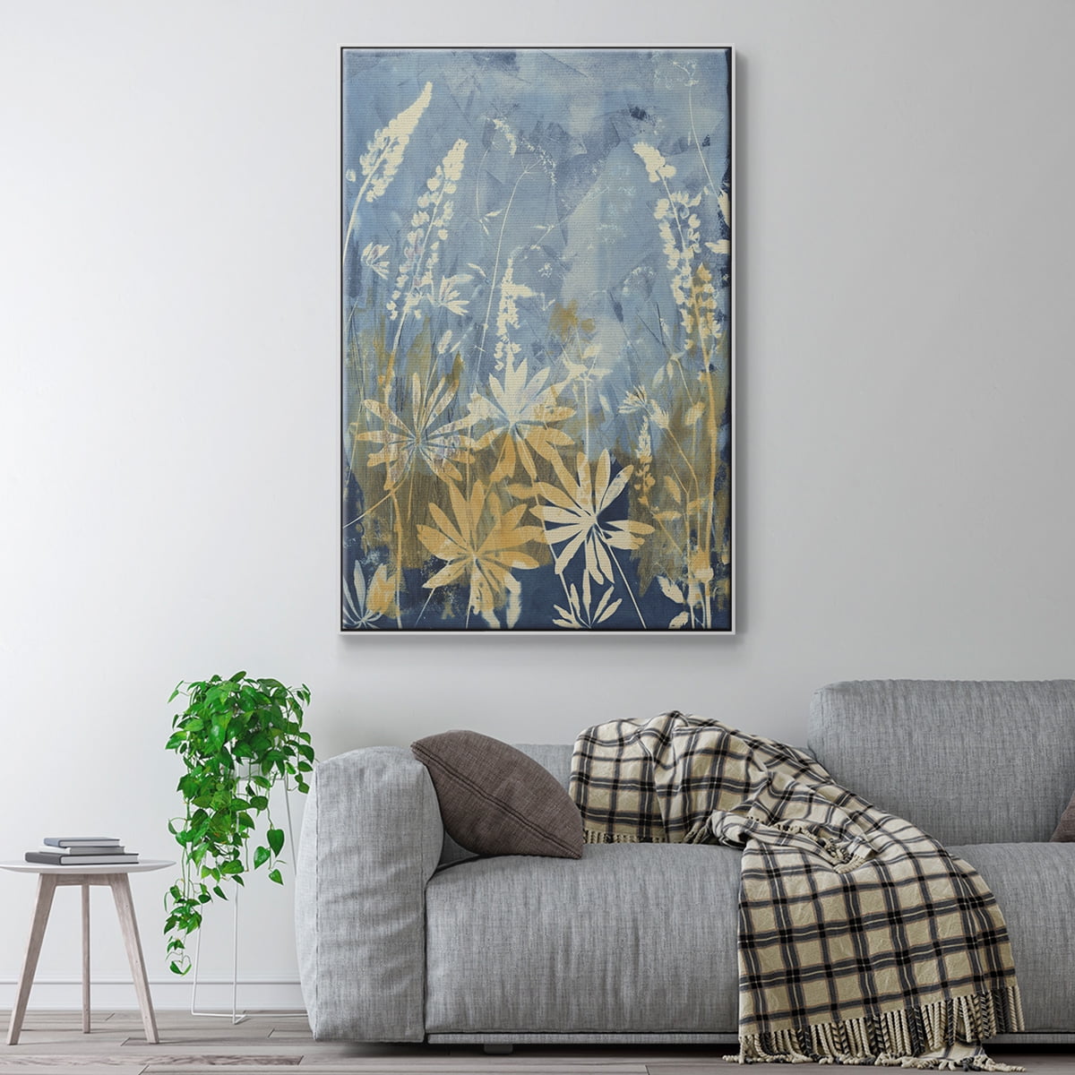 Wild Lupine Framed Premium Gallery Wrapped Canvas - Ready to Hang - 27 x 41 - White Floating Frame