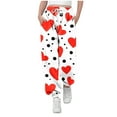 thumbnail image 2 of ATOGUTA Girls Unifom Pants Valentine's Day Active Joggers Soft Athletic Sweat Pants for Kids Youth with Pocket Size 3T-14, Multicolor, 2 of 5
