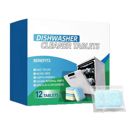 Dishwasher Deep Cleaner Tablets, Grease And Limescale Remover, Deep Clean Interior, Pump, Filter, Spray Arm, Drain, Monthly Appliance Care, Fresh Smell