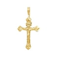 thumbnail image 2 of 14K Yellow Gold Crucifix Charm Pendant with 0.9mm Wheat Chain Necklace - 16", 2 of 4