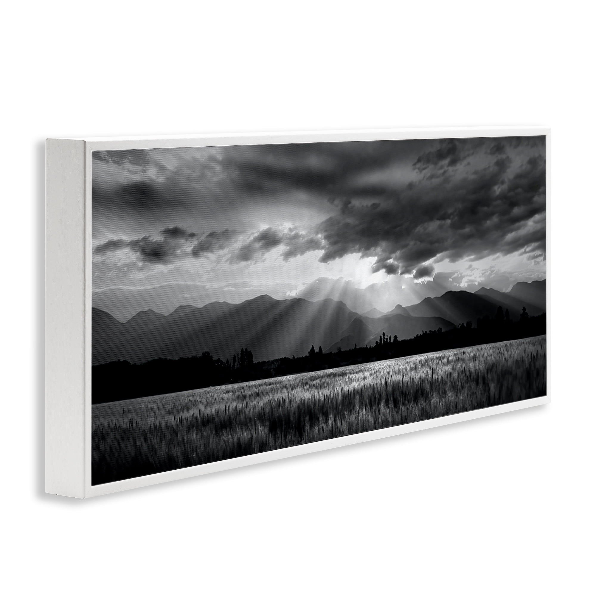 Stupell Industries Mountain Morning Sunbeams White Framed Giclee Art, design by Steve Toole