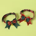 thumbnail image 3 of Musbetu Collier de Chat de Noël Rouge Vert à Carreaux avec Nœud Réglable et Clochette pour Chats Accessoires de Déguisement, 3 of 7