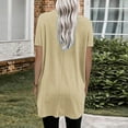 thumbnail image 4 of Running Top Women Womens Summer Casual Solid Loose Pullover Crewneck Shirts Short Sleeve Tunic Tops Blouse With Pockets, 4 of 6